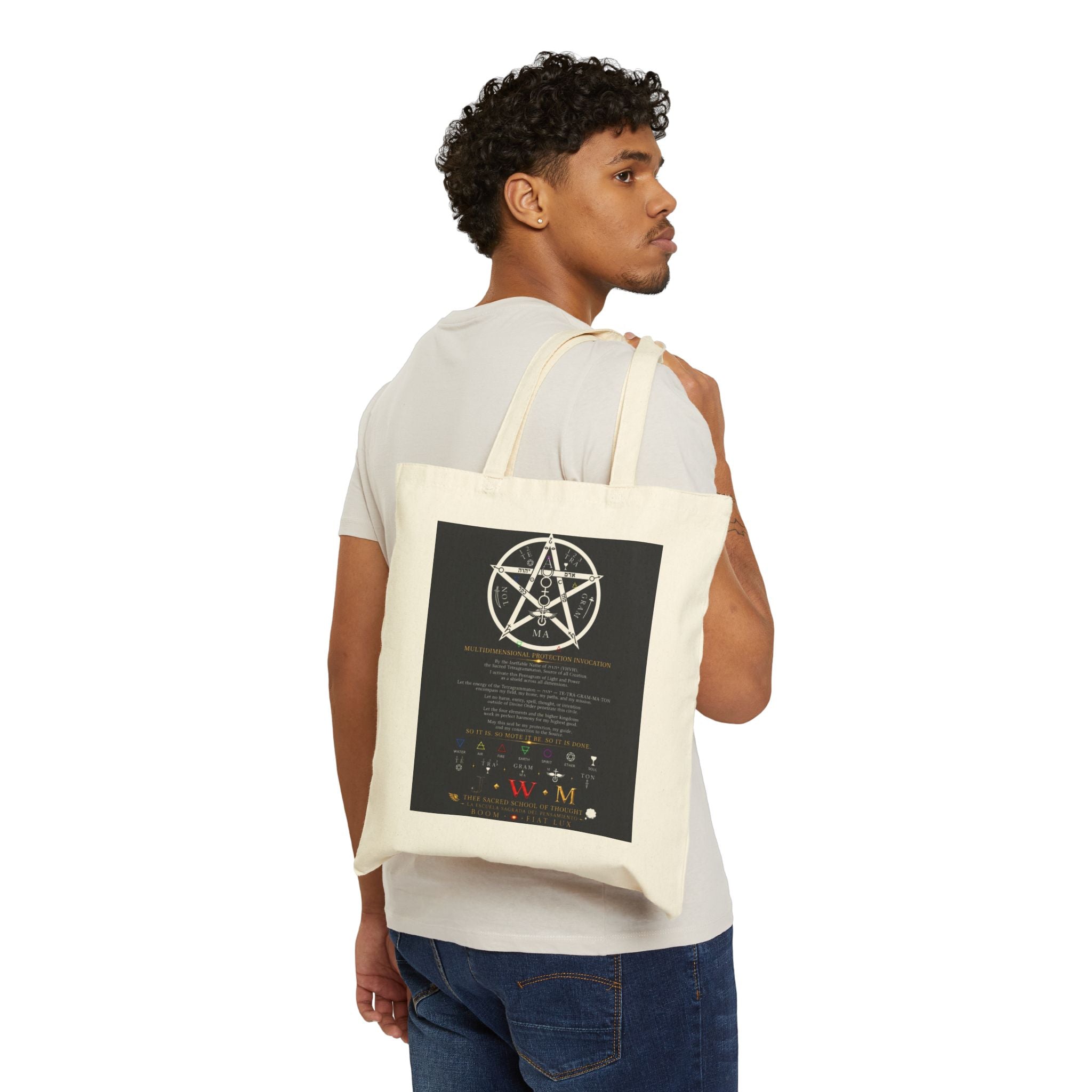 MULTIDIMENSIONAL PROTECTION ACTIVATION TOTE BAG ✨🜂  This is not merely a tote bag.  This is a symbolic shield.  A consciously crafted sigil designed to represent spiritual protection, energetic...