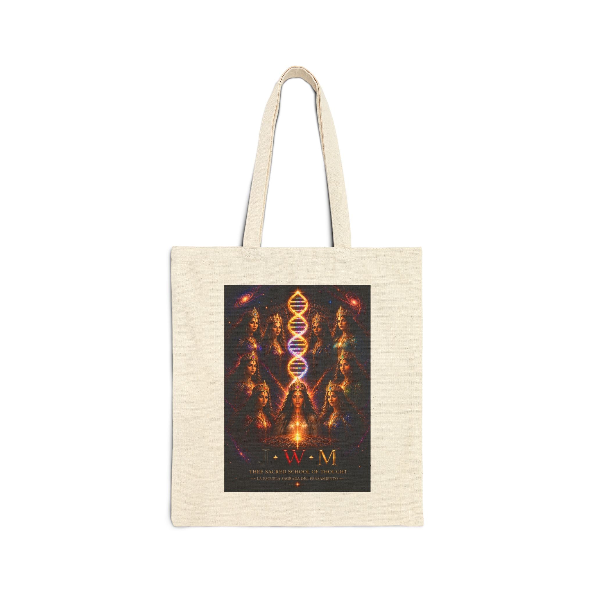 Divine Feminine Esoteric Tote — "Consejo de los Nueve" Cotton Canvas Bag