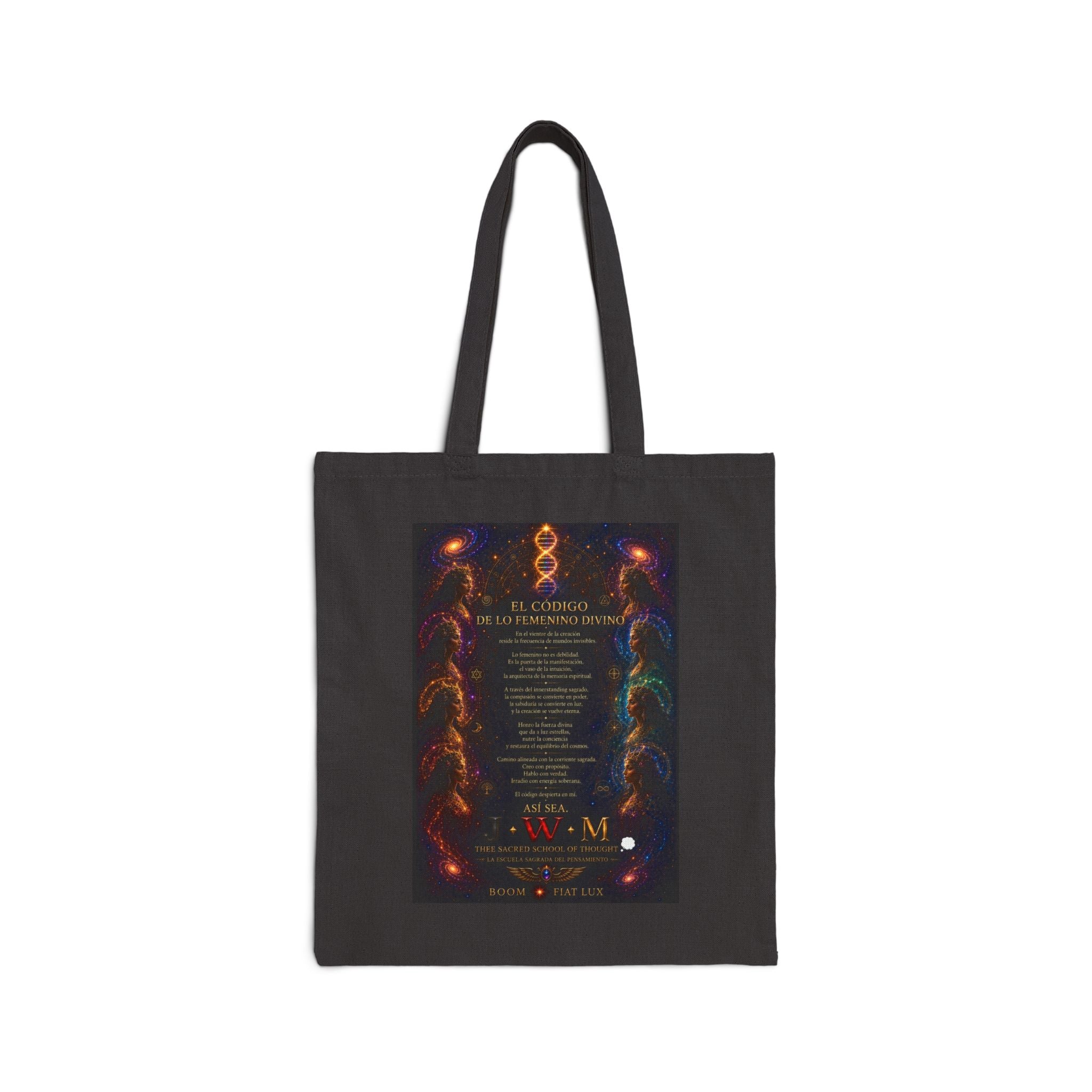 Divine Feminine Esoteric Tote — "Consejo de los Nueve" Cotton Canvas Bag