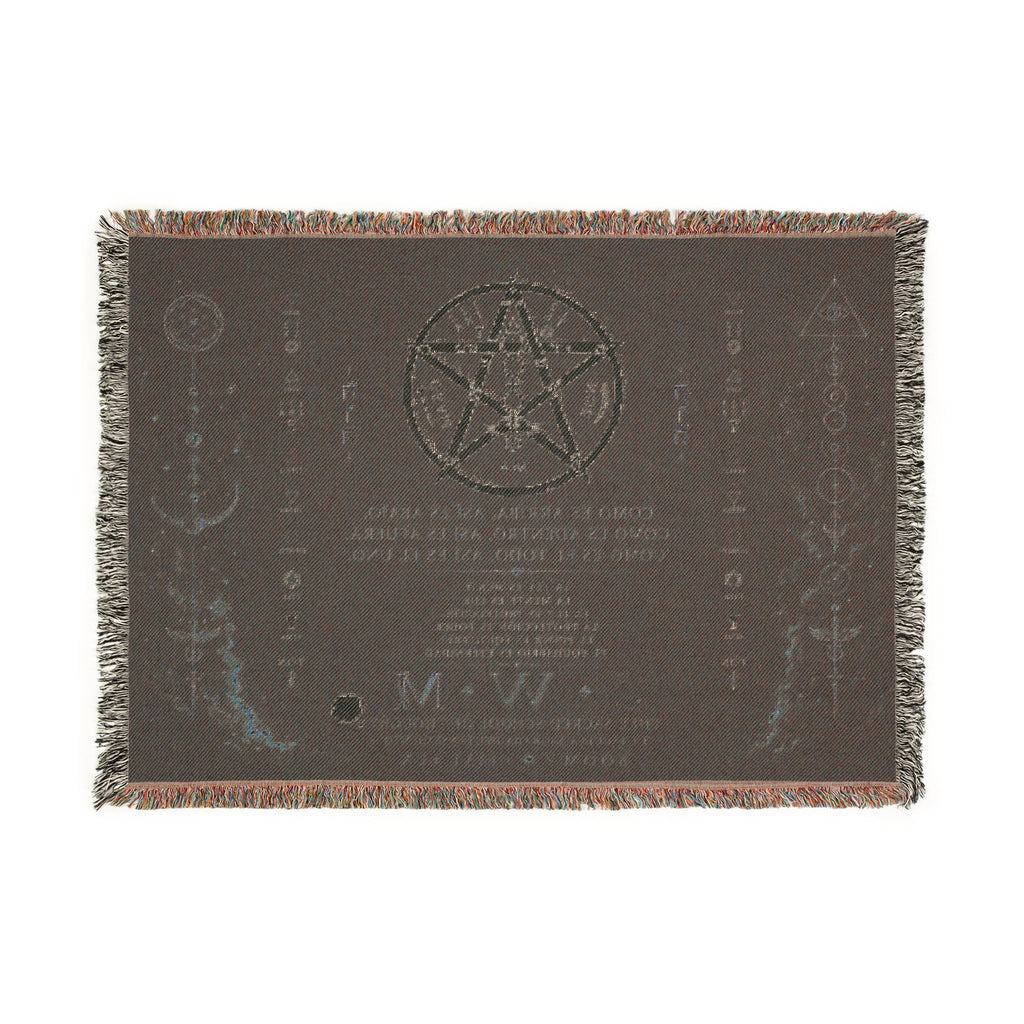 Esoteric Tetragrammaton Woven Blanket — Sacred Geometry Protection Throw