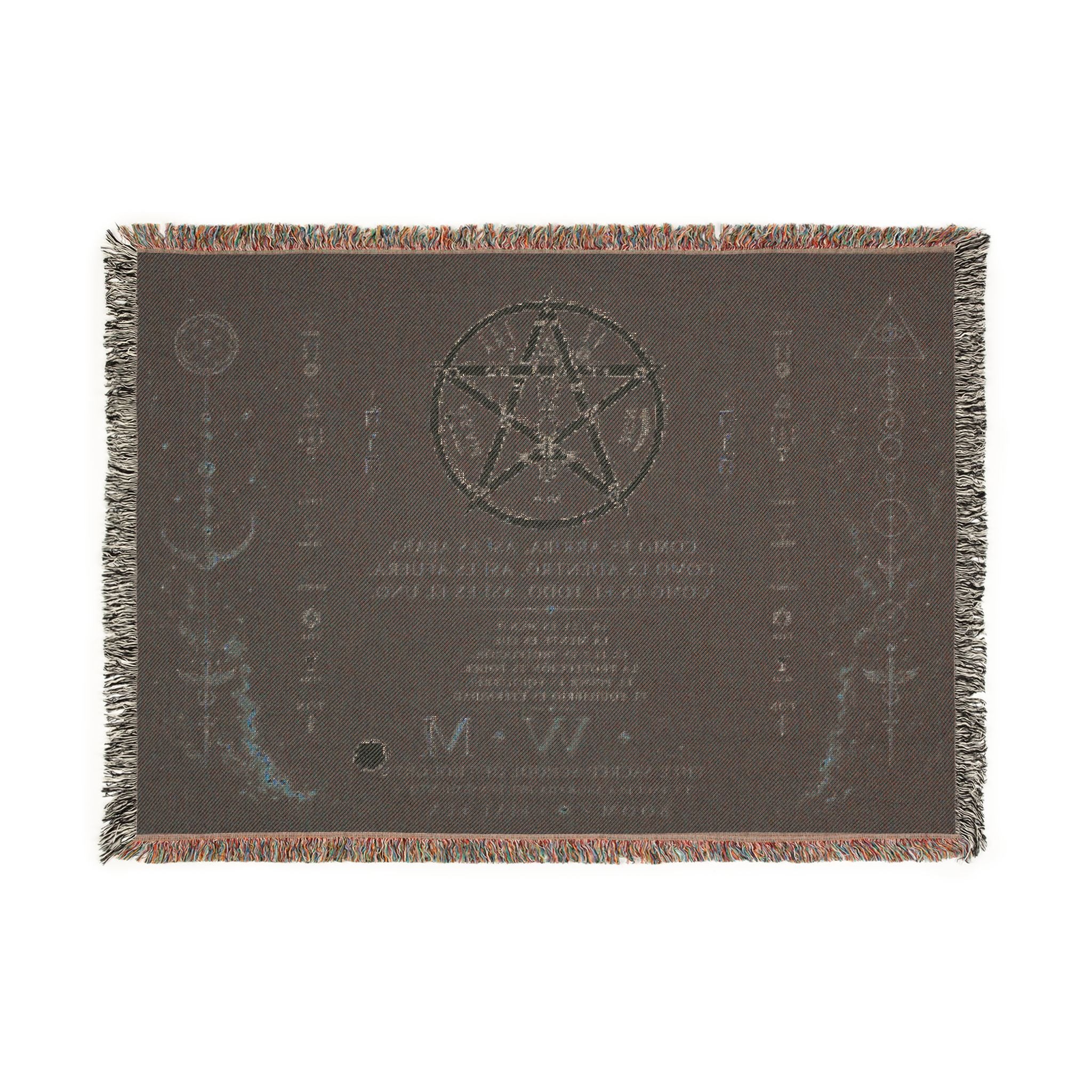Esoteric Tetragrammaton Woven Blanket — Sacred Geometry Protection Throw