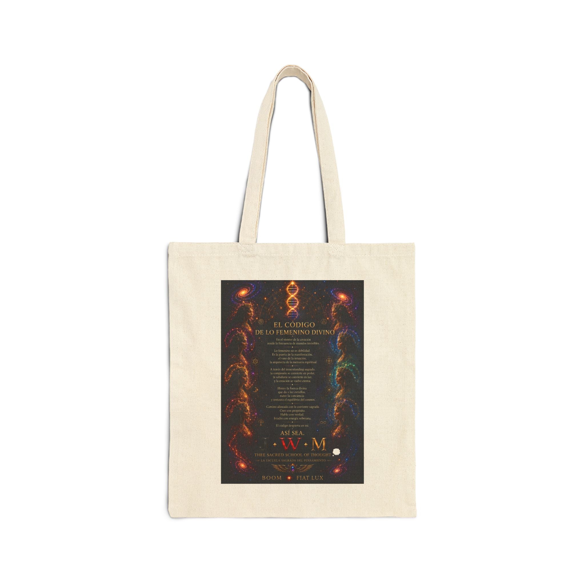 Divine Feminine Esoteric Tote — "Consejo de los Nueve" Cotton Canvas Bag