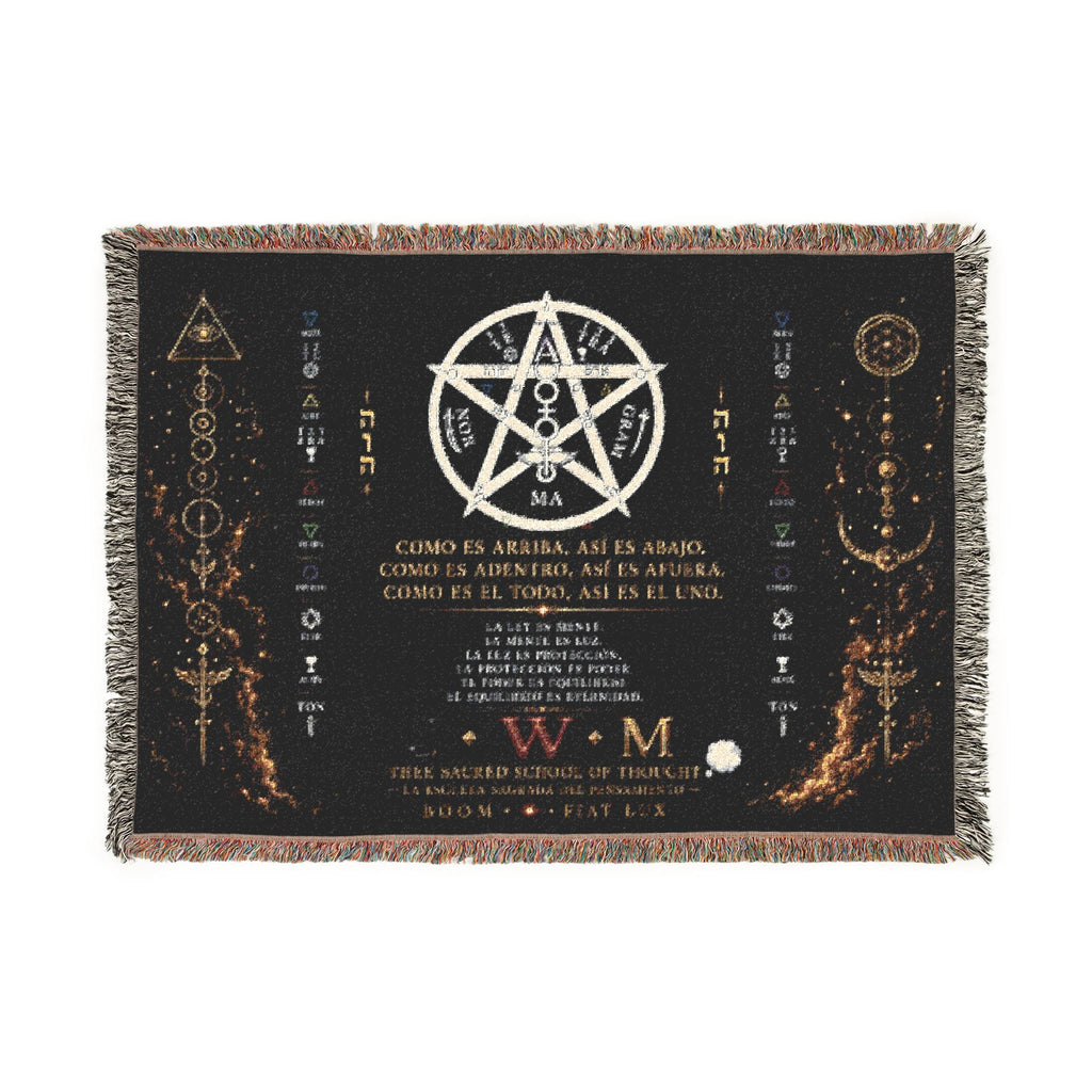 Esoteric Tetragrammaton Woven Blanket — Sacred Geometry Protection Throw