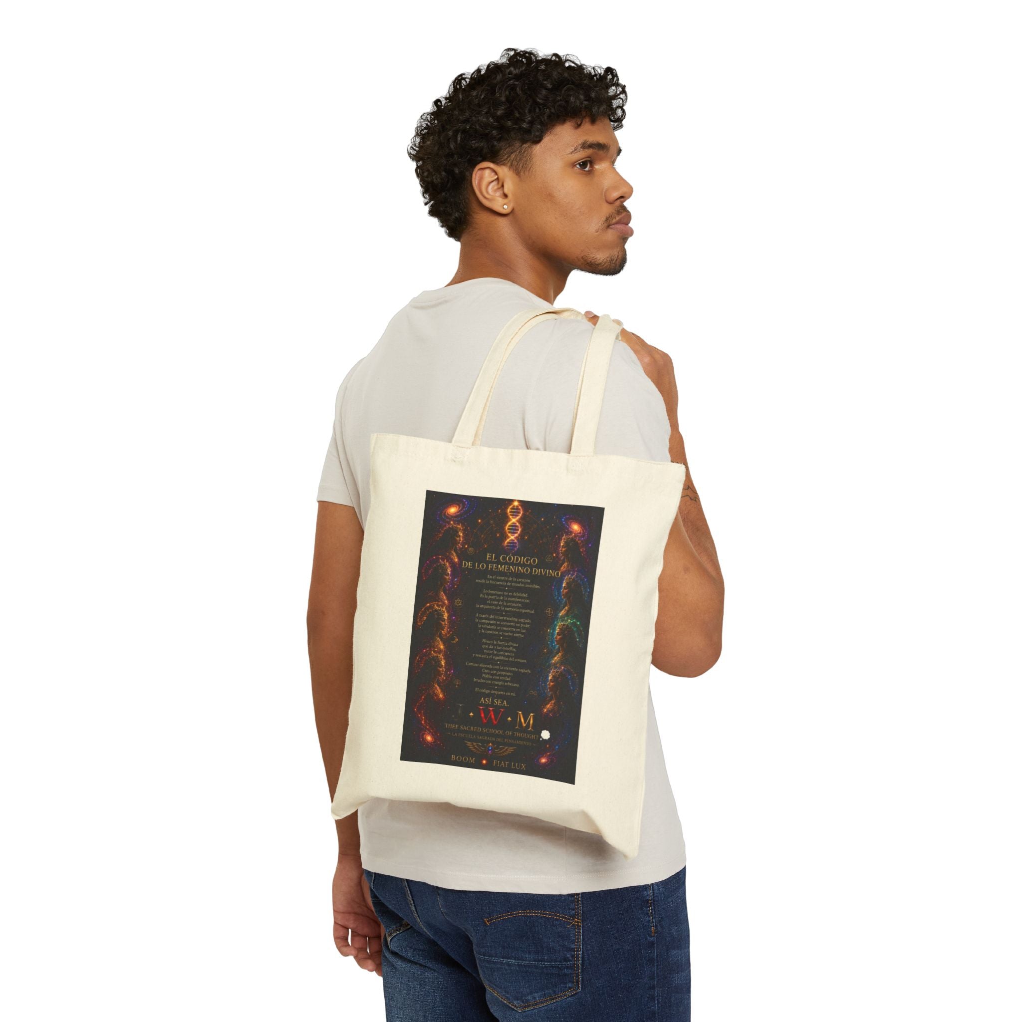 Divine Feminine Esoteric Tote — "Consejo de los Nueve" Cotton Canvas Bag