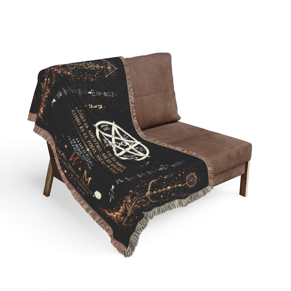 Esoteric Tetragrammaton Woven Blanket — Sacred Geometry Protection Throw