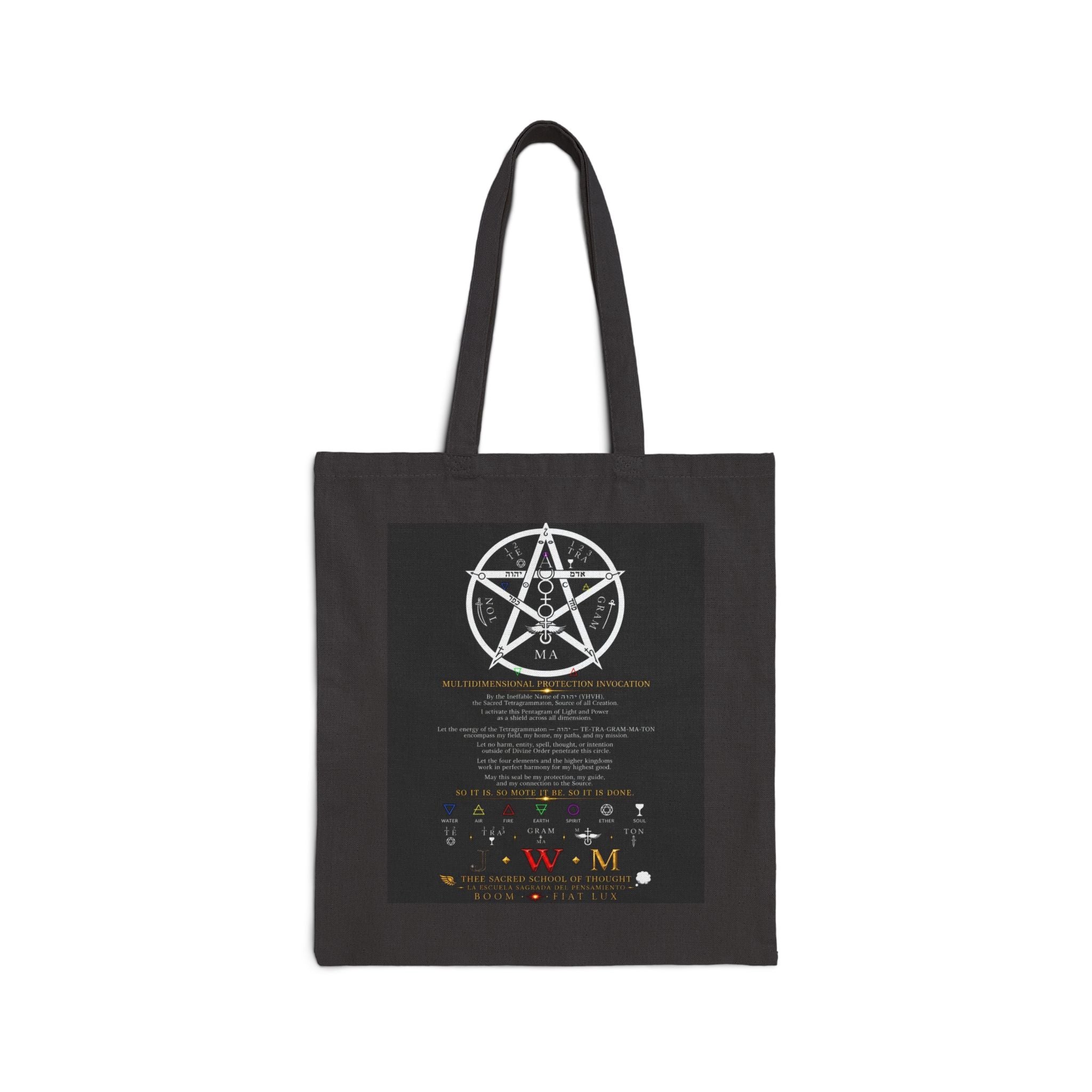 MULTIDIMENSIONAL PROTECTION ACTIVATION TOTE BAG ✨🜂  This is not merely a tote bag.  This is a symbolic shield.  A consciously crafted sigil designed to represent spiritual protection, energetic...