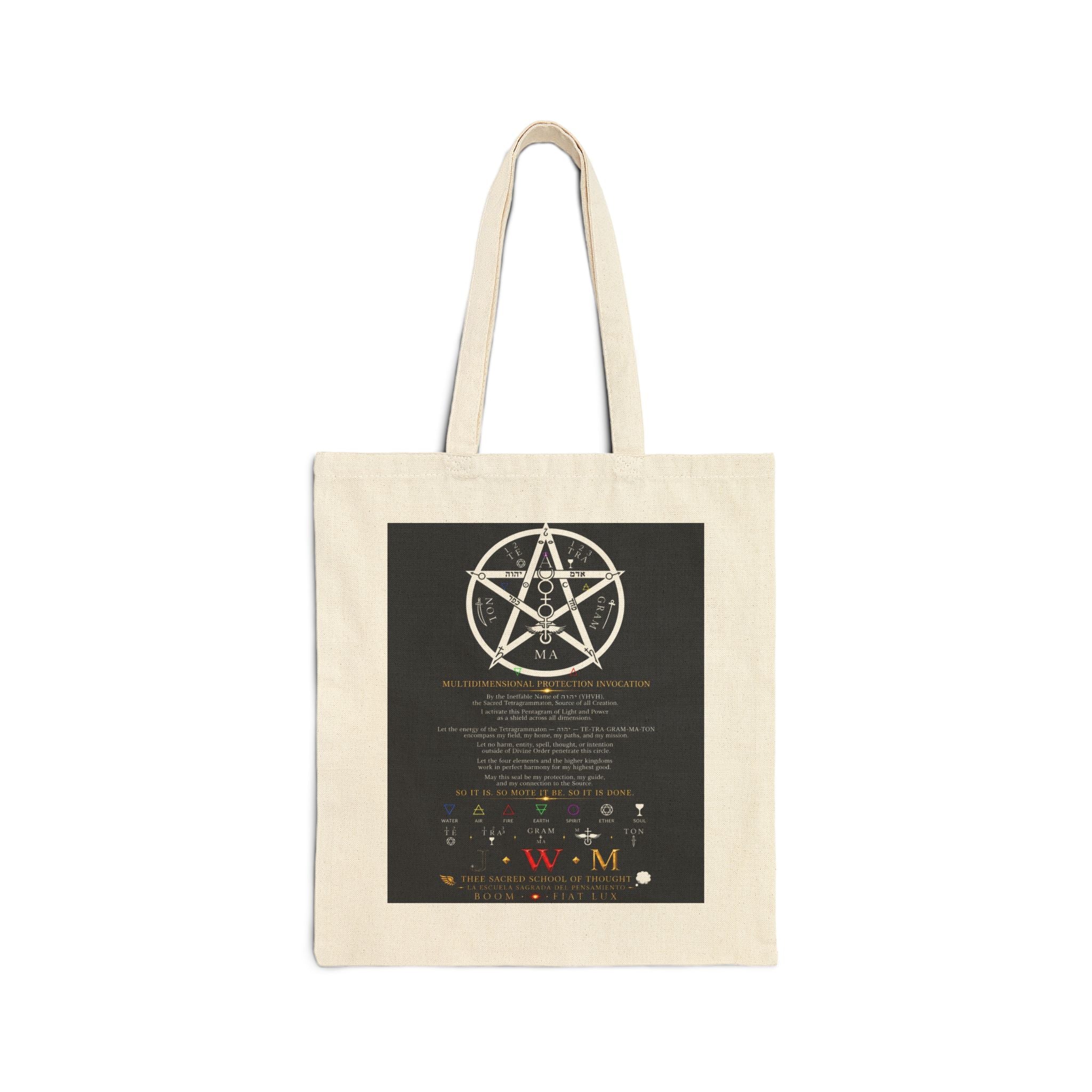 MULTIDIMENSIONAL PROTECTION ACTIVATION TOTE BAG ✨🜂  This is not merely a tote bag.  This is a symbolic shield.  A consciously crafted sigil designed to represent spiritual protection, energetic...